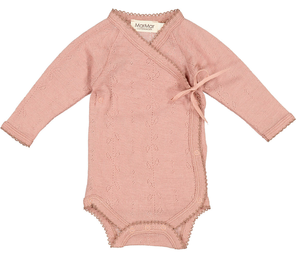 MAR MAR Copenhagen - Belita Wickelbody Pointelle 100 % Merinowolle in rosa