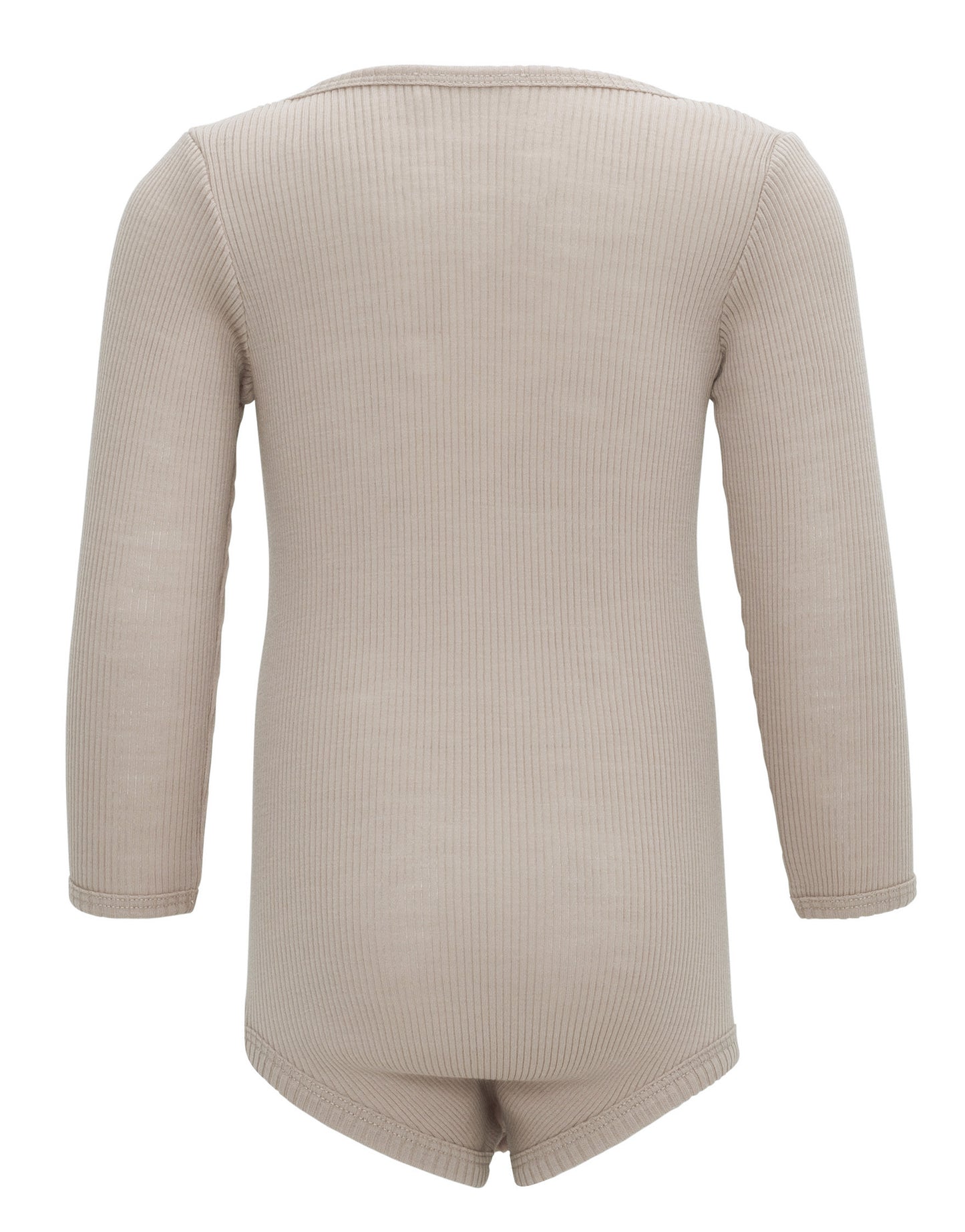 Minimalisma - Alaska Baby Langarm Body in Camle Melange aus 100 % Merinowolle