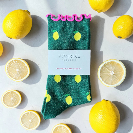 von Rike - Zitronen Glitzersocken