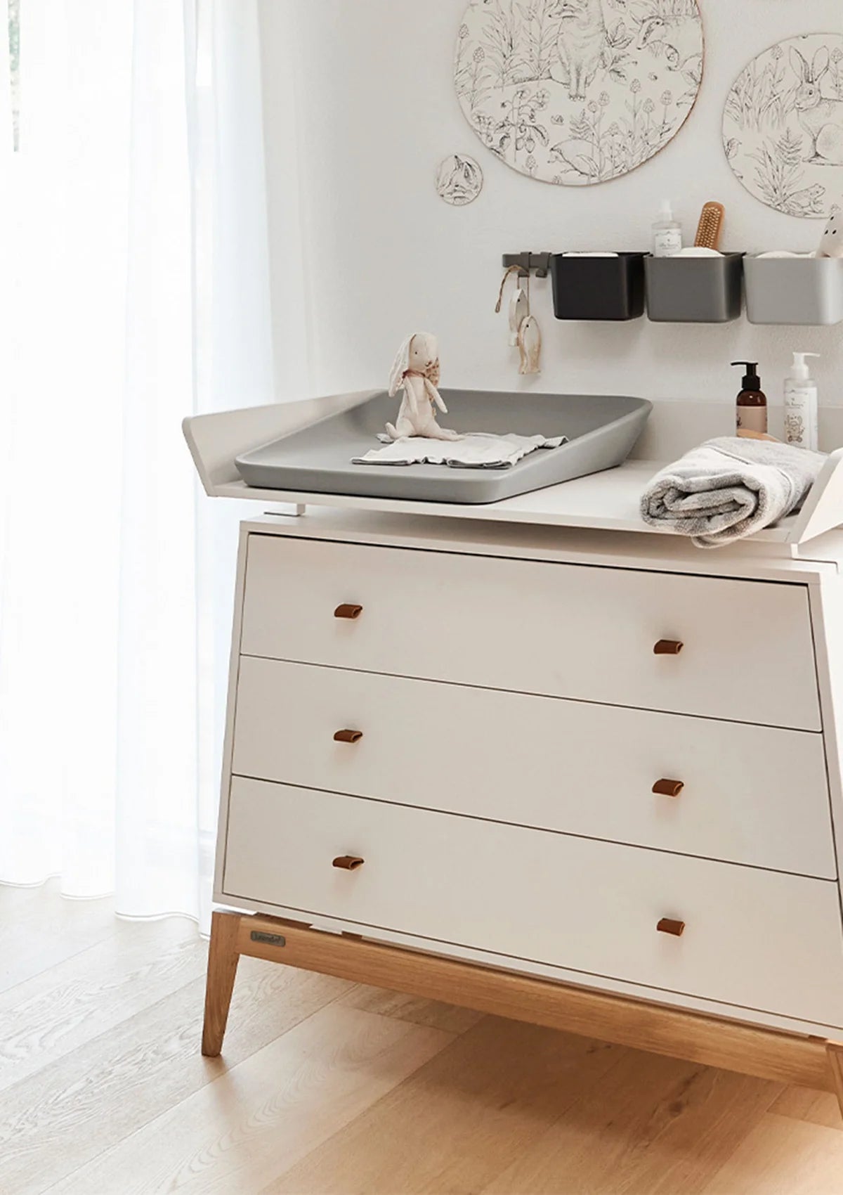 Leander - Wickelauflage Matty in Pearl Grey