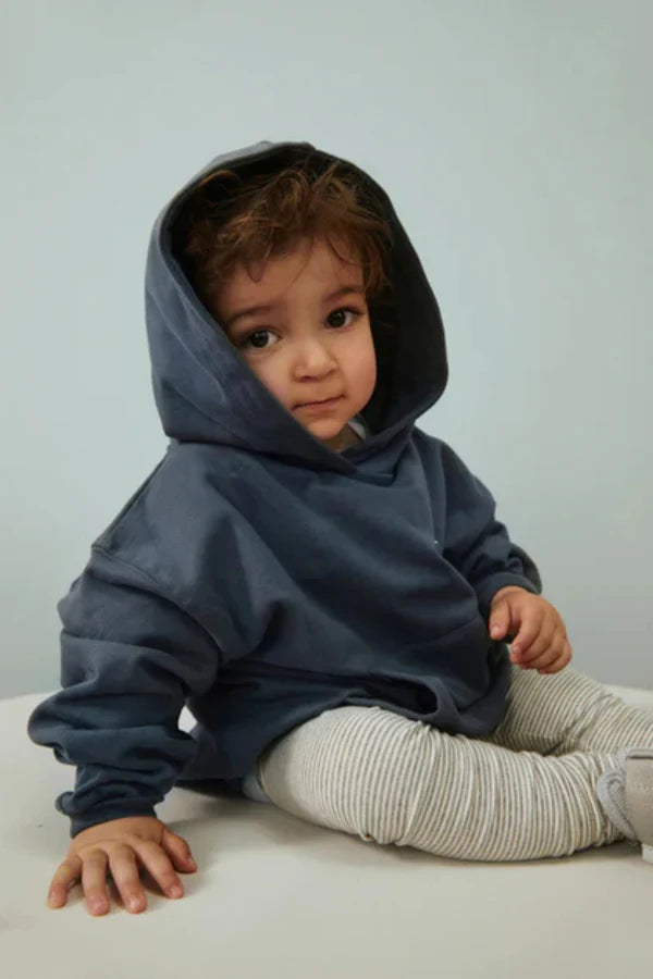 Gray Label - Sweatshirt Hoodie in Blue Grey aus 100 % Organic Cotton