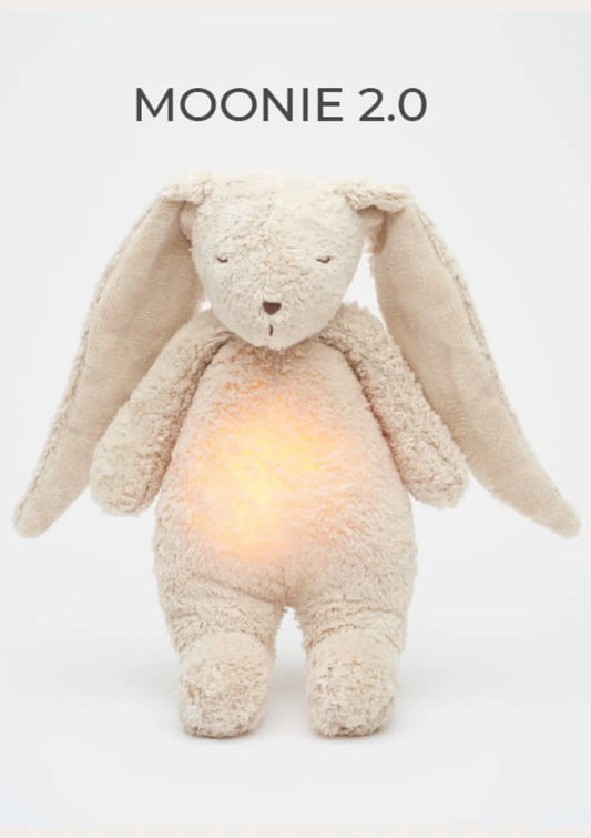 Moonie - Bunny Kuscheltier / Einschalfhilfe & Licht in Rose 2.0 Organic Humming