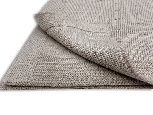 Lille Toni -Kuscheldecke 100 % Merino Ida in Camel Melange