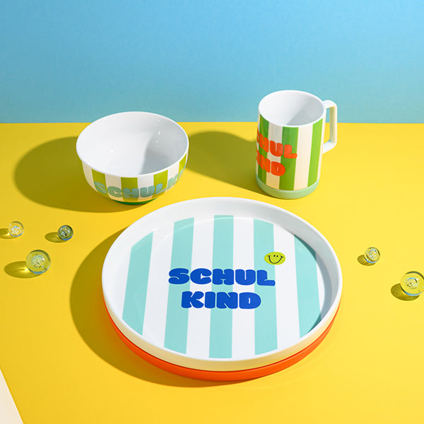 Ava & Yves - Schulkind Geschirrset bunt Mint