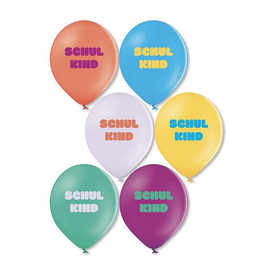Ava & Yves - Schulkind Luftballons aus 100 % Naturkautschuk bunt 12 er Set