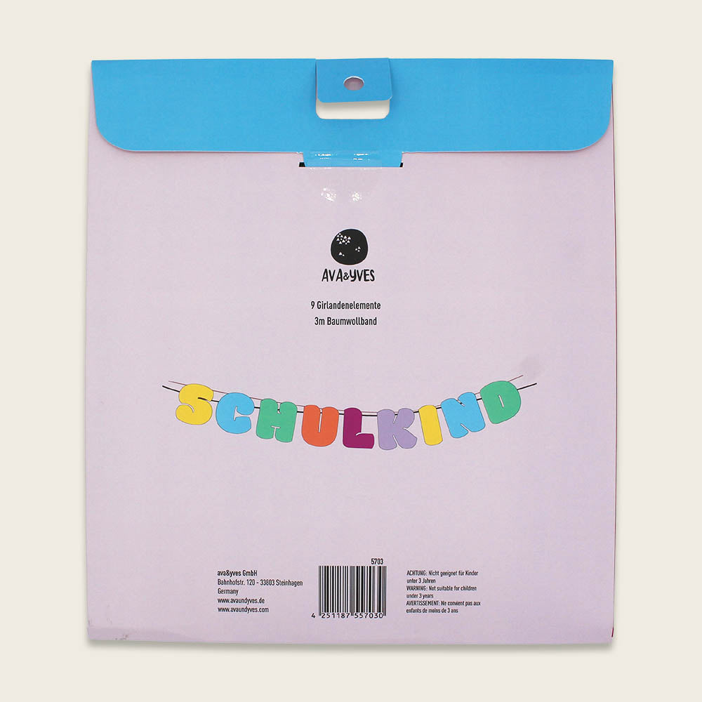 Ava & Yves - Schulkindgirlande Rainbow bunt