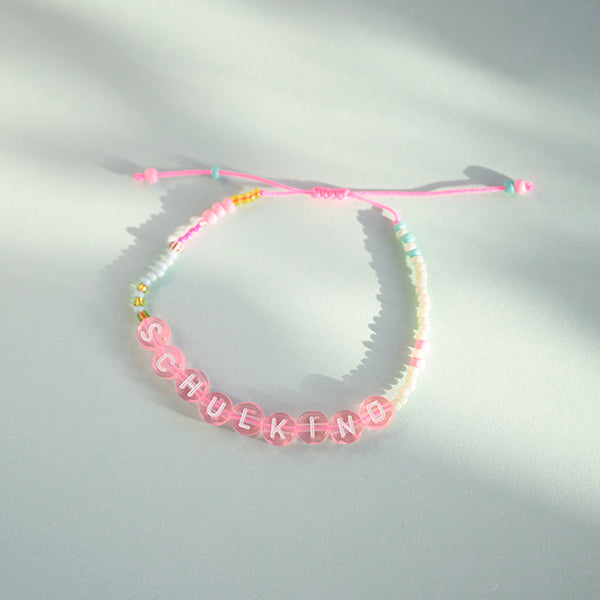 Ava & Yves - Schulkind Armband in Rosa mit Beutel