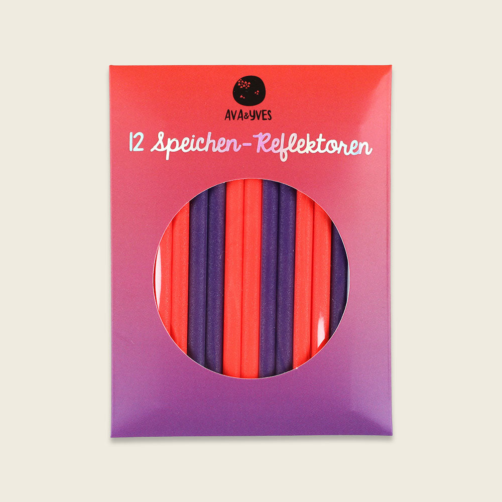 Ava & Yves - Fahrrad Reflektoren in Neonpink / violett 12 Stück