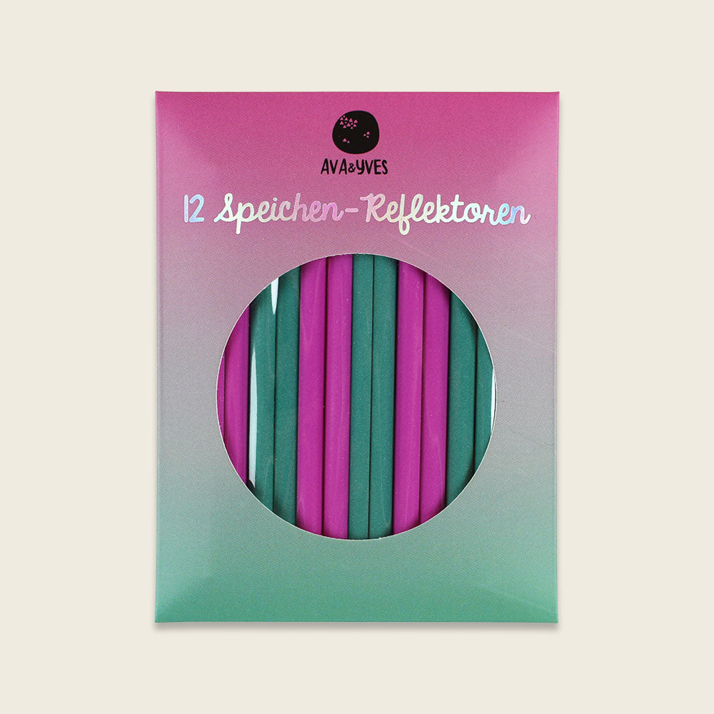 Ava & Yves - Fahrrad Reflektoren in Neonpink /Petrol