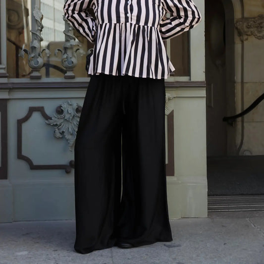 Stadtkinder - Satinhose in Schwarz in Onesize mit Gummizug