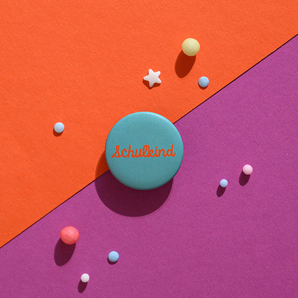 Ava & Yves - Schulkind Button Mint / Orange