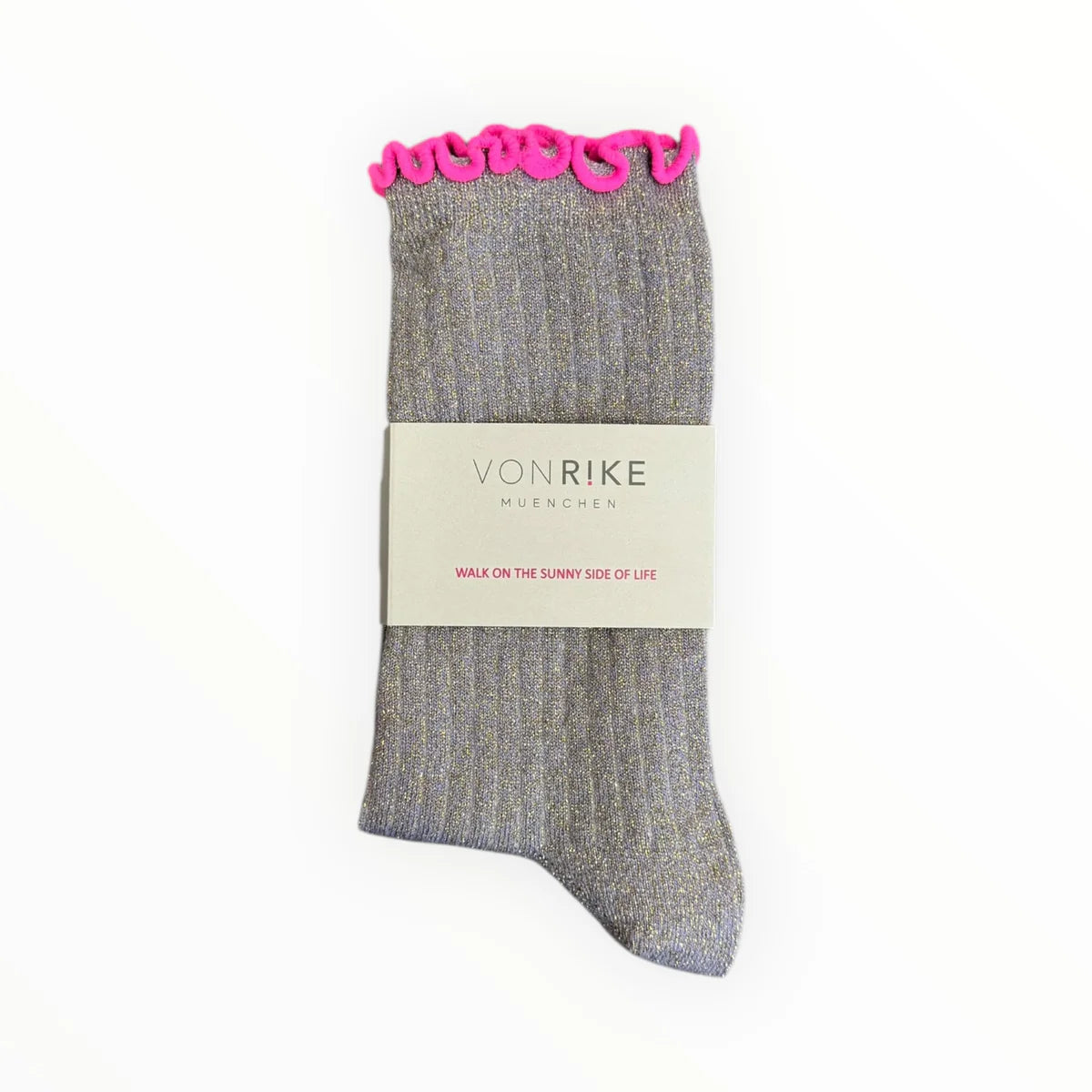 von Rike - Glitzersocken Ringel in Grau Flieder (Kopie)