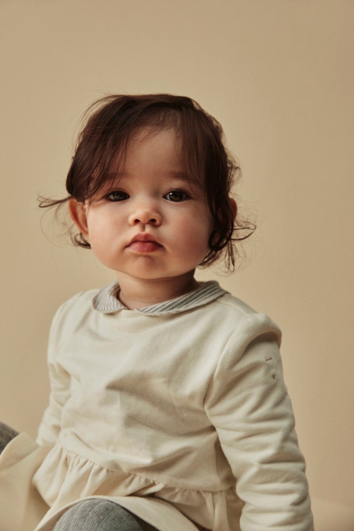 Gray Label - Baby Dress Kleid in Cream aus 100 % Biobaumwolle