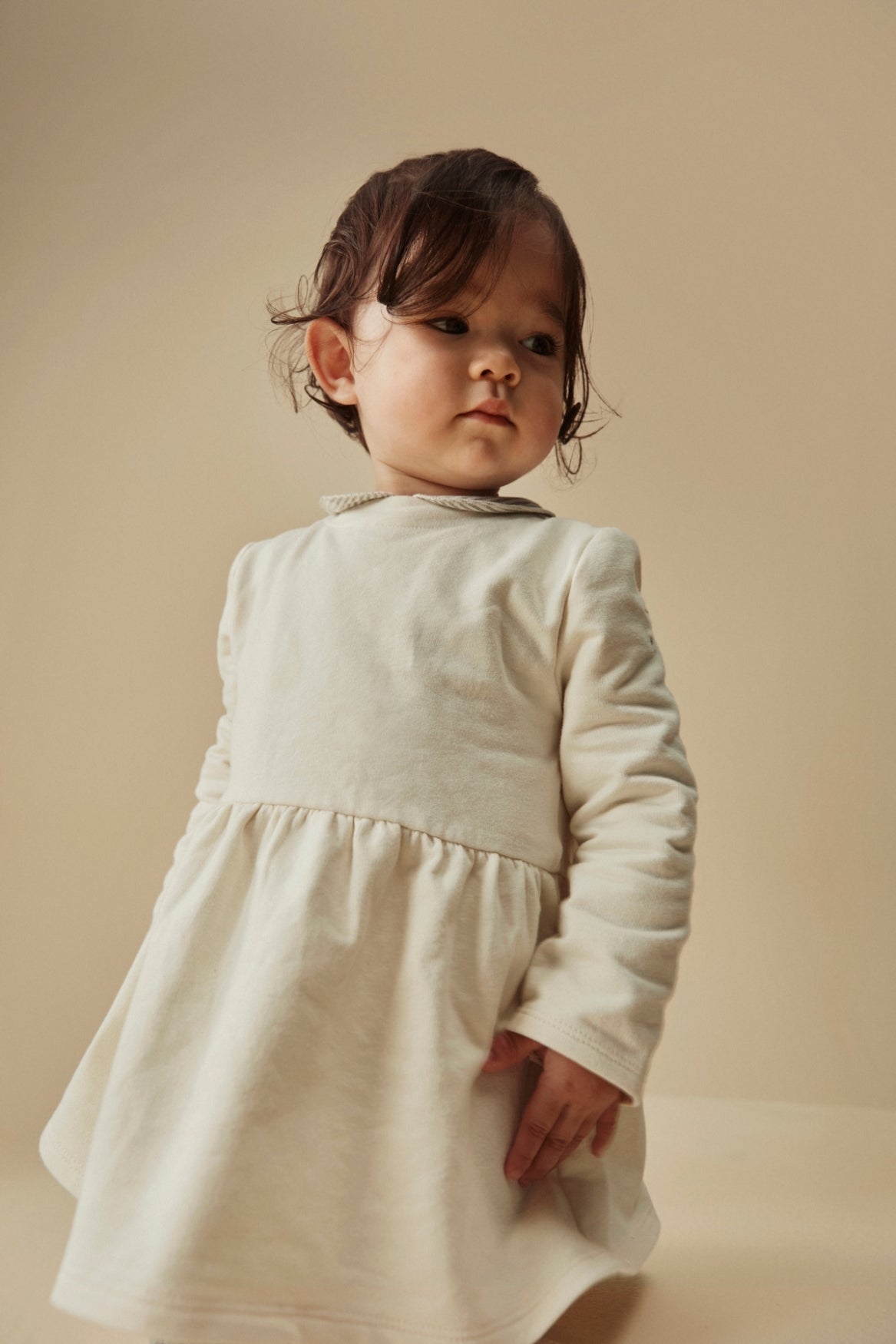 Gray Label - Baby Dress Kleid in Cream aus 100 % Biobaumwolle