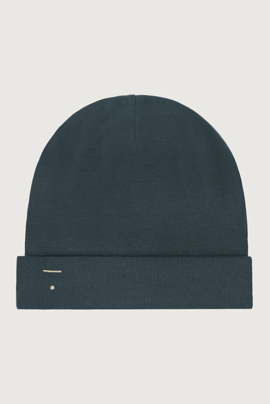 Gray Label - Bonnet Beanie aus 100 % Biobaumwolle in Blue Grey