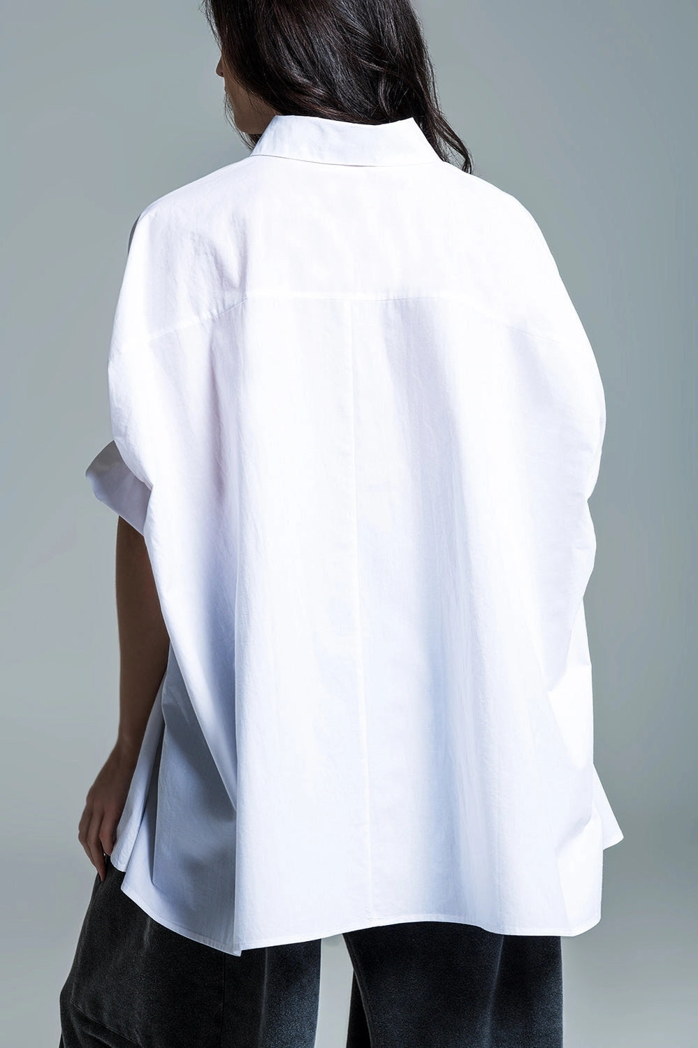 Stadtkinder - Oversize Bluse in weiss mit kurzen Ärmeln
