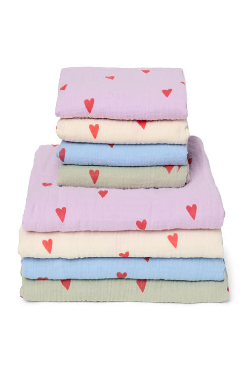 Studio Noos - Swaddle mi Herzen in Creme aus 100 % Biobaumwolle in 2 Größen