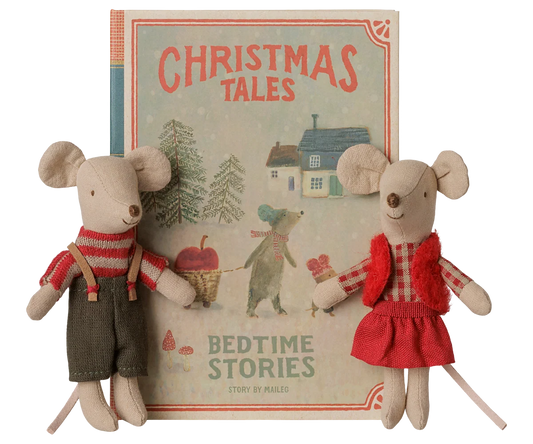 Maileg - Christmas Tales Zwillingspaar im Buch