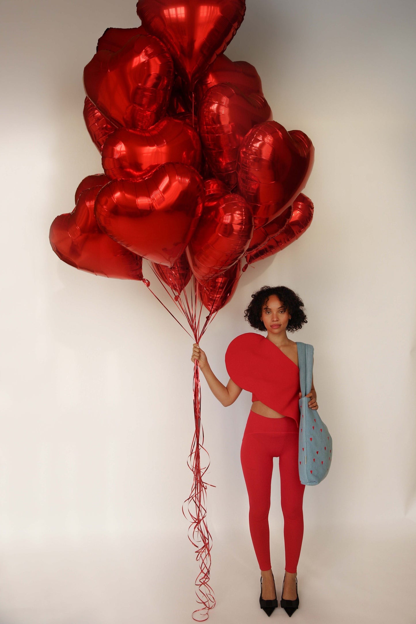 Studio Noos - Mom Bag Denim mit Herzen limited Edition