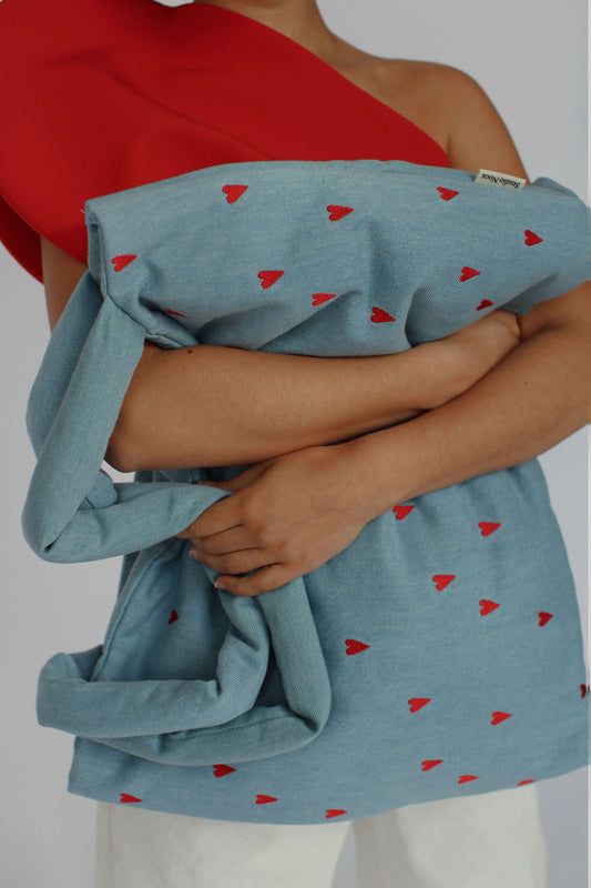 Studio Noos - Mom Bag Denim mit Herzen limited Edition