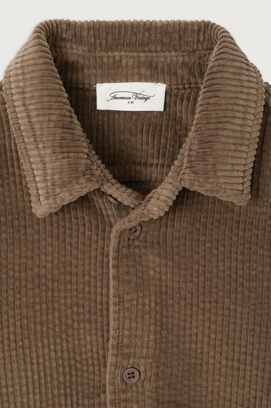 American Vintage Cord Hemd Padow in braun