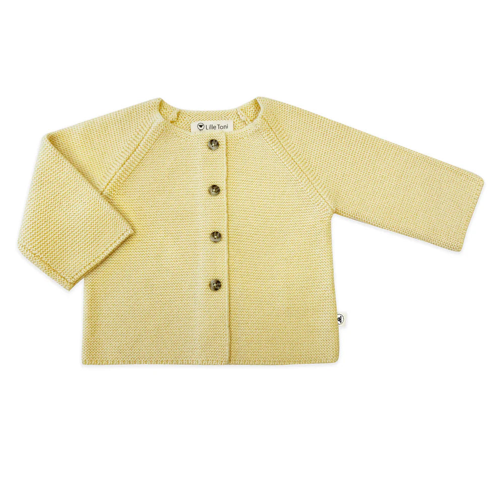 Lille Toni- Emil superweicheBaby Strickjacke Emil in Buttermilk 100 % Merinowolle mitwachsend