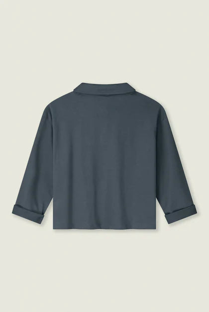 Gray Label - Polo Langarm in Blue Grey