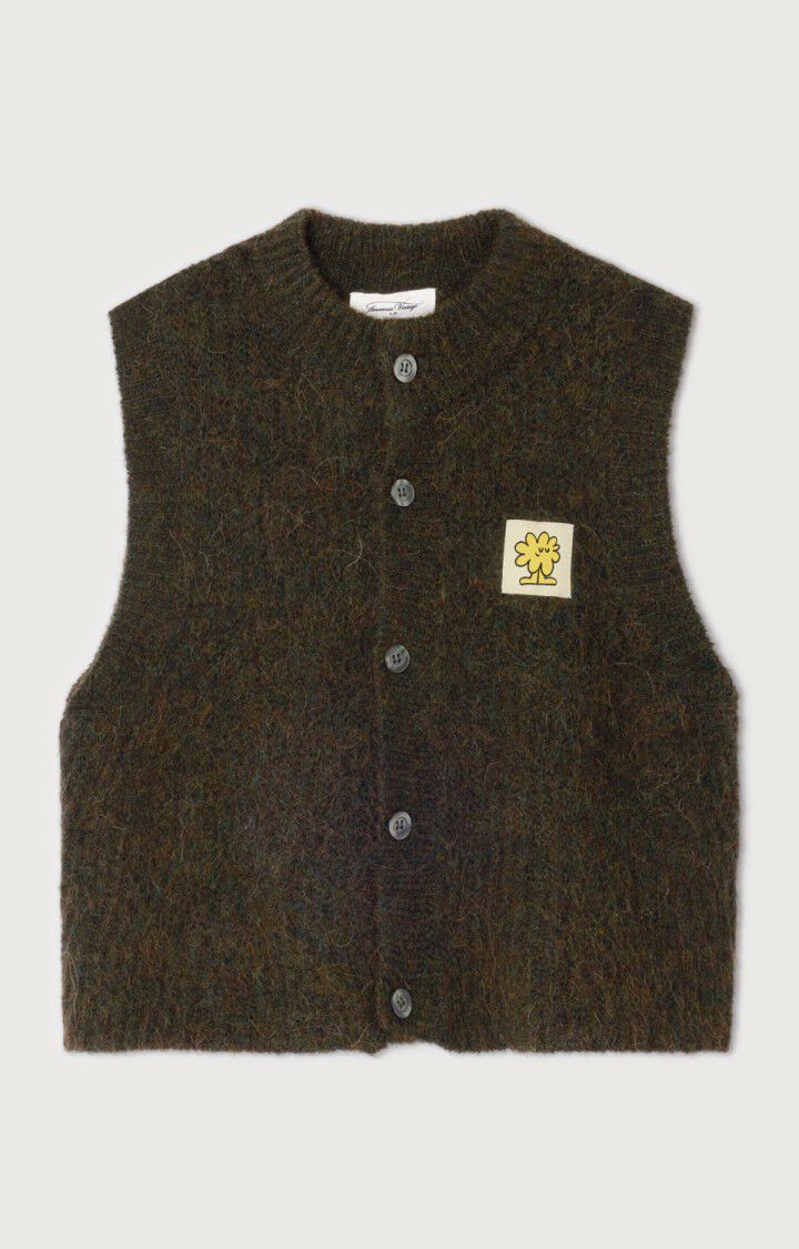 American Vintage - Strickweste East in Dunkelbraun