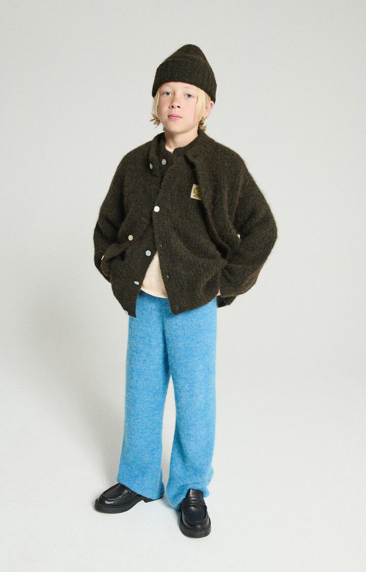 American Vintage - Strickjacke Modell Keast in dunklebaum mit Sticker