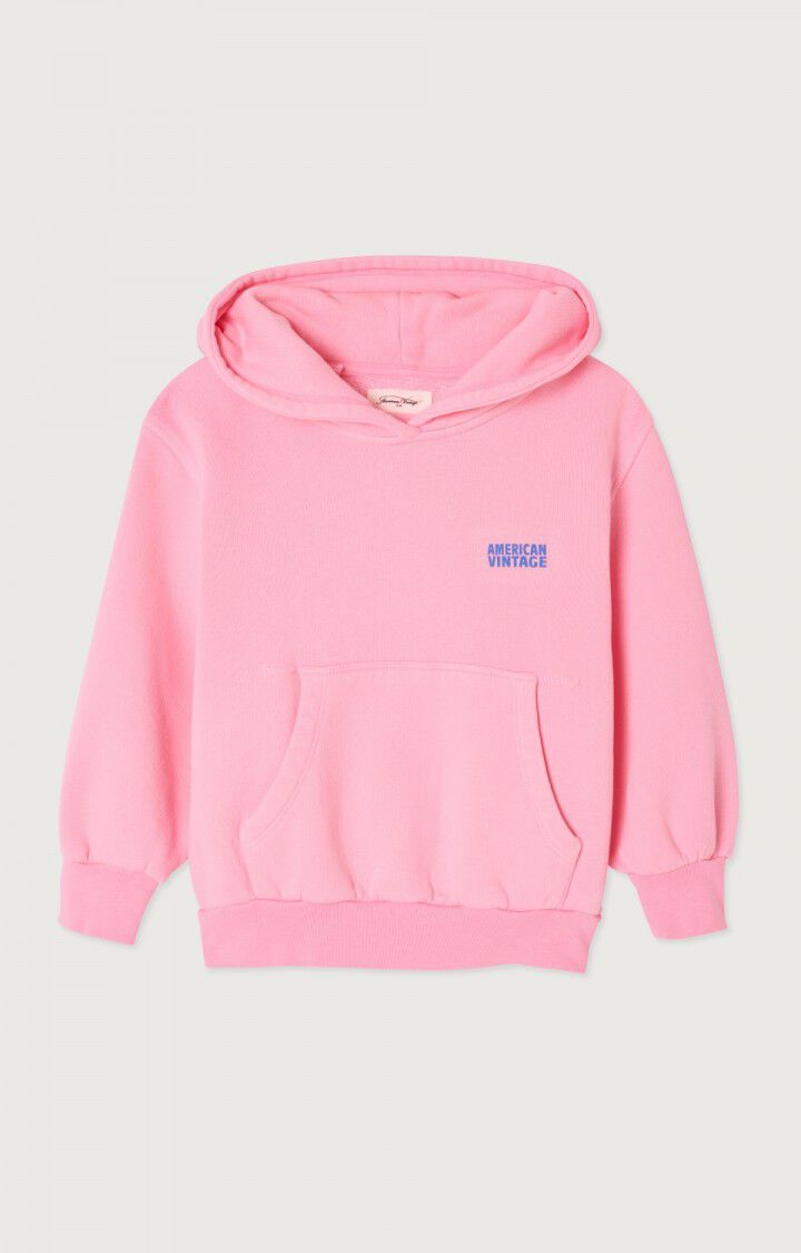 American Vintage - Kinder Hoodie in Zuckerweatte Pink Modell Izubird