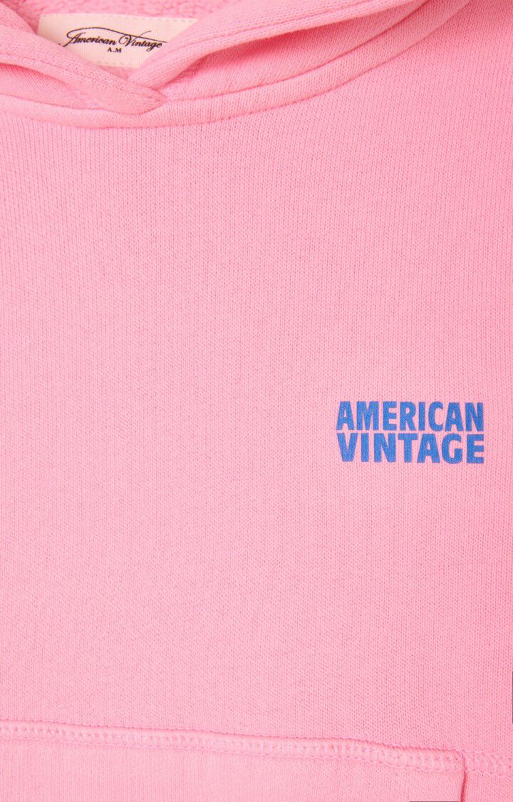 American Vintage - Kinder Hoodie in Zuckerweatte Pink Modell Izubird