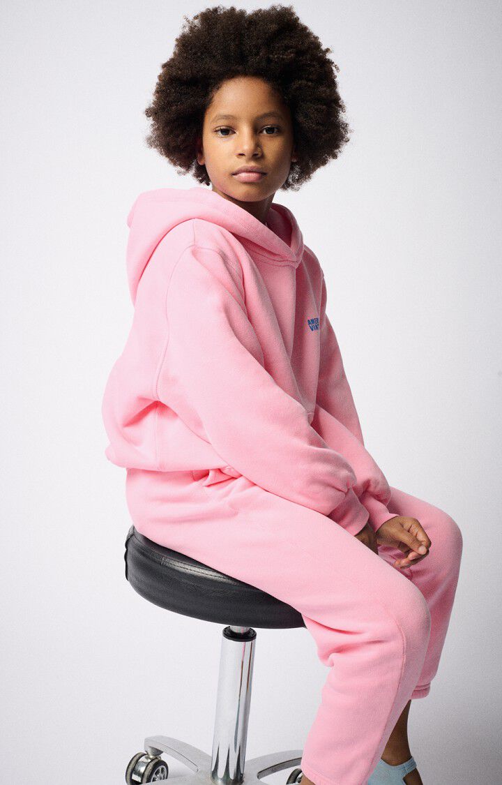 American Vintage - Kinder Hoodie in Zuckerweatte Pink Modell Izubird