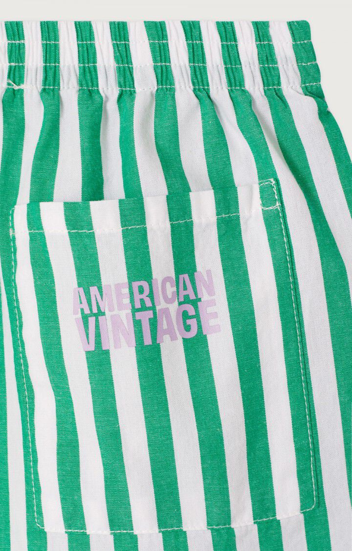 American Vintage - kurzes Kinderhemd gestreift in grün weiss