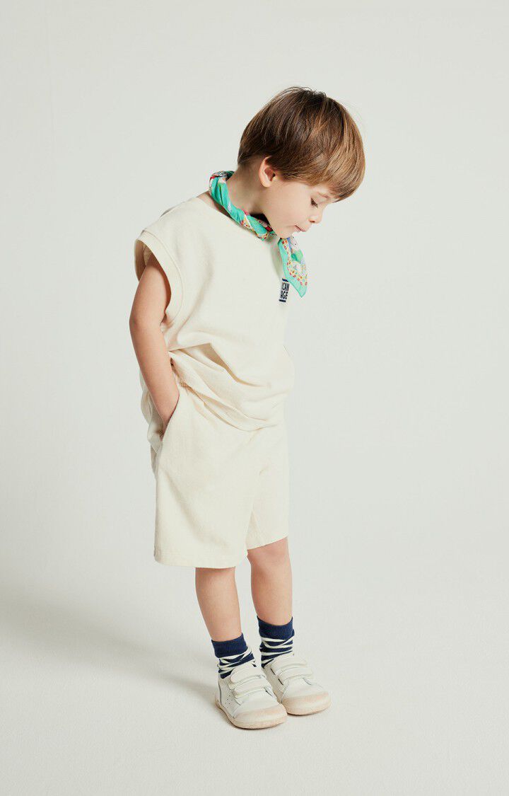 American Vintage - Shorts in Creme weiss aus Biobaumwolle mit Druck YKOBOW