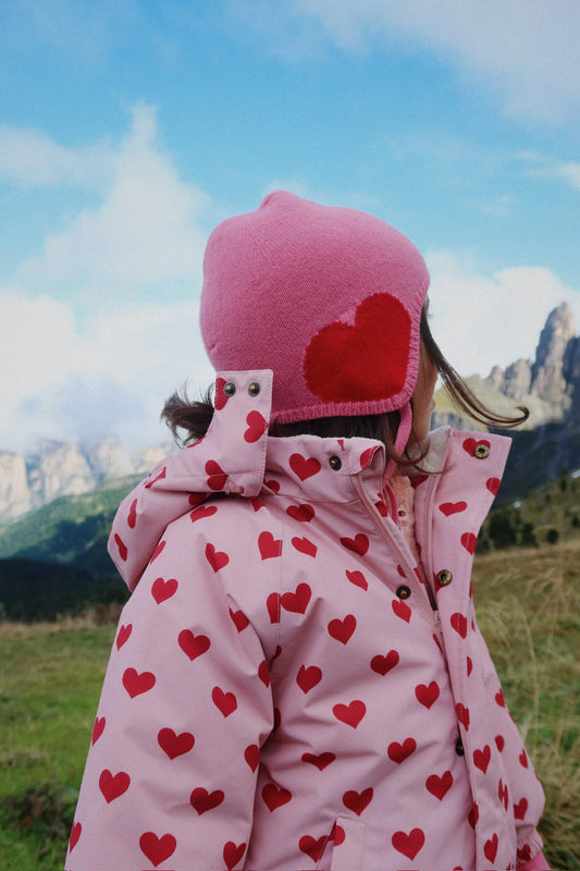 Konges Slojd - Collette Mütze in Pink mit roten Herz
