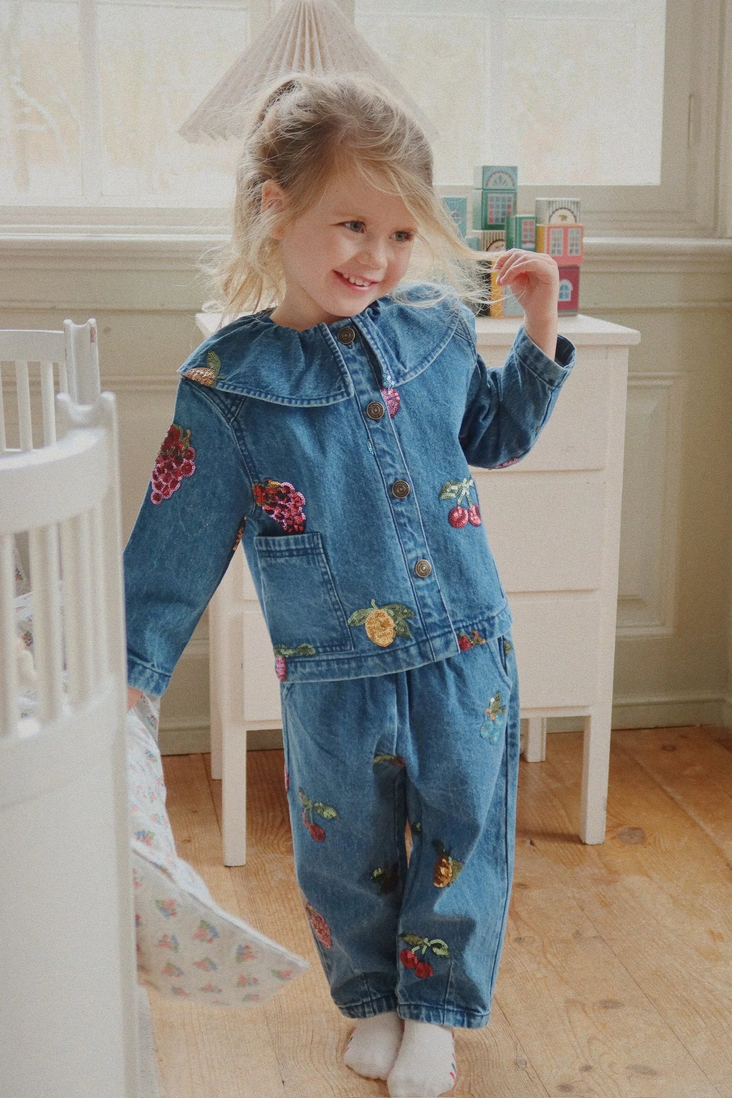 Konges Sløjd - Jeansbluse / Jacke Magot mit Stickerei