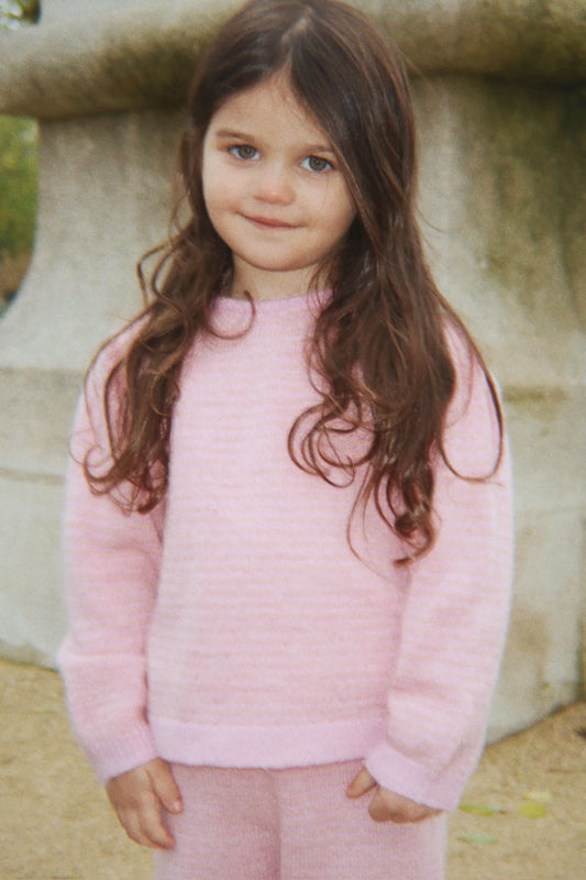 Konges Slojd - Berle Kinder Strick Pullover in Rosa / Flieder aus Wolle