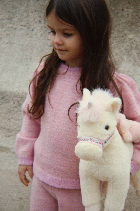 Konges Slojd - Berle Kinder Strickhose in gestreift in Rosa / Flieder