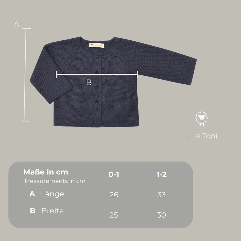 Lille Toni- superweiche Emil Baby Strickjacke Emil in Creme mitwachsend