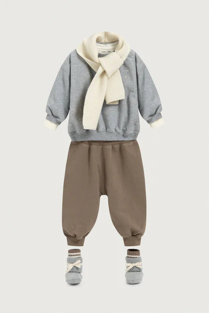 Gray Label Sweater - Baby Dropped Shoulder in Grey Melange
