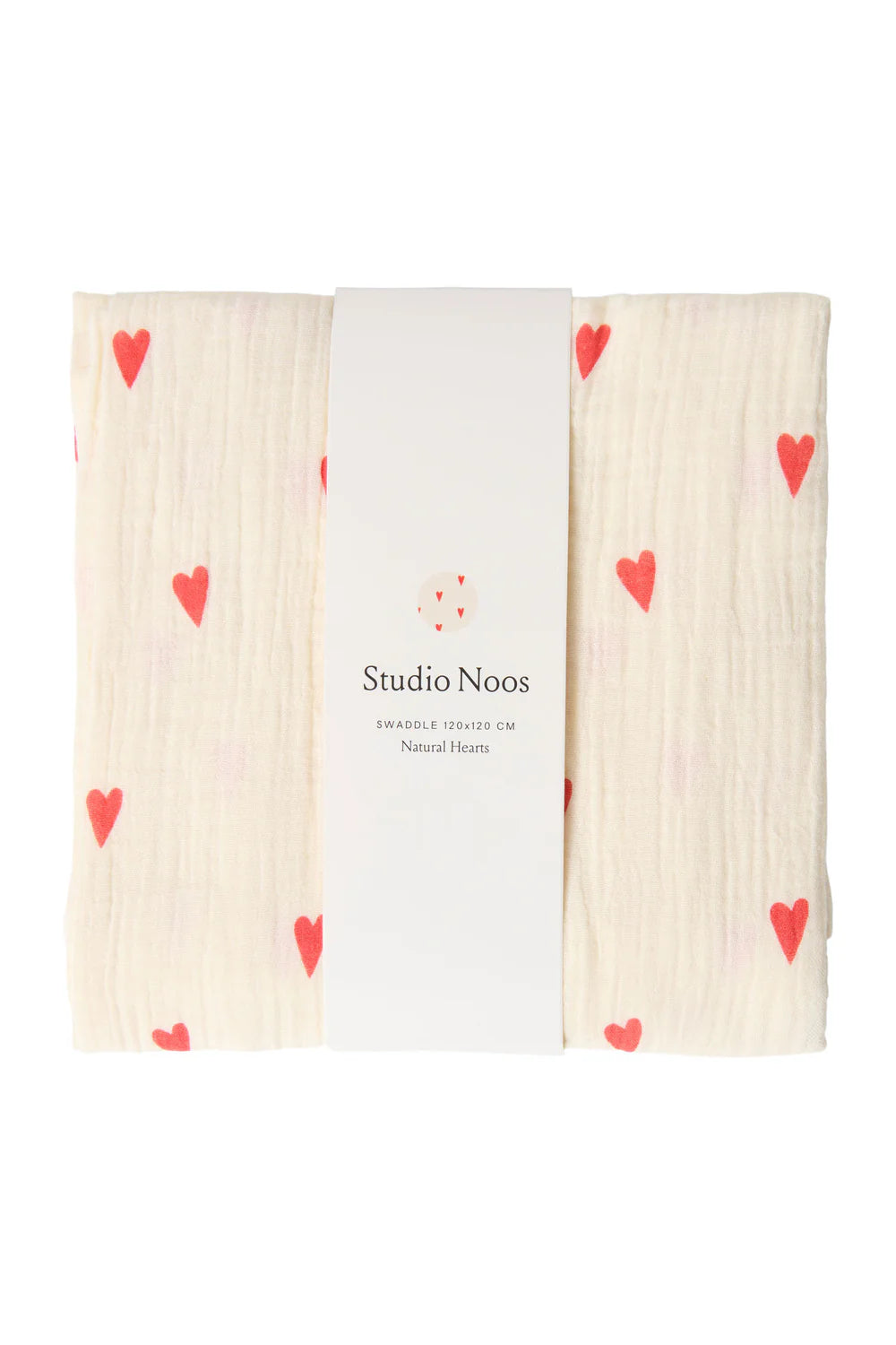 Studio Noos - Swaddle mi Herzen in Creme aus 100 % Biobaumwolle in 2 Größen