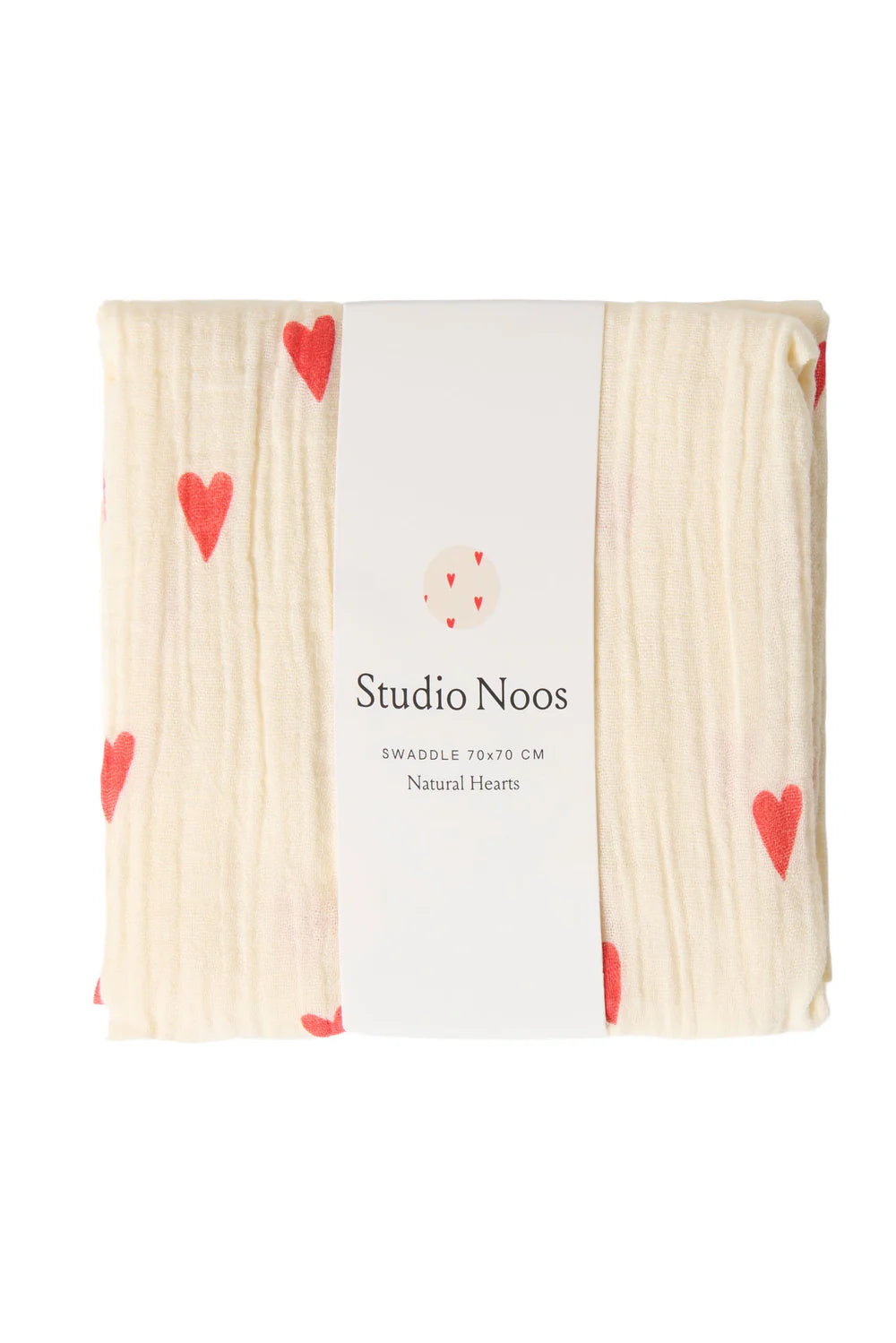 Studio Noos - Swaddle mi Herzen in Creme aus 100 % Biobaumwolle in 2 Größen