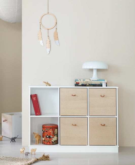 Oliver Furniture - Wood Regal mit 6 Fächern in weiss mit Sockel