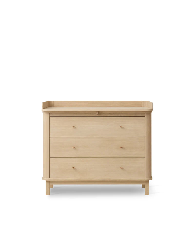 Oliver Furniture Wood Wickelkommode inkl. Wickelausatz, Groß in komplett Eiche