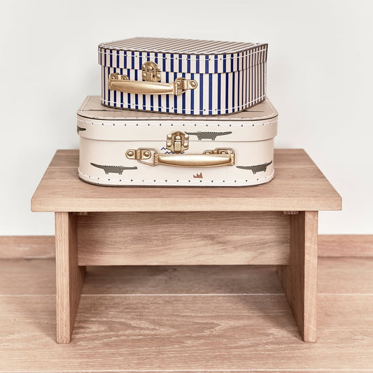 OYOY - Kofferset Koffer in Blau gestreift / Krokodile