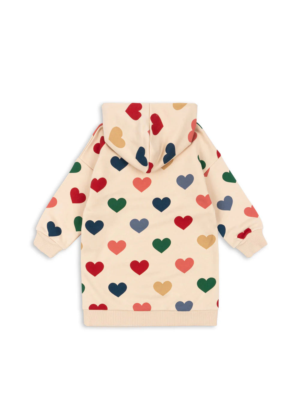 Konges -Lou Sweatshirt Kleid mit Kapuze Herz bunt