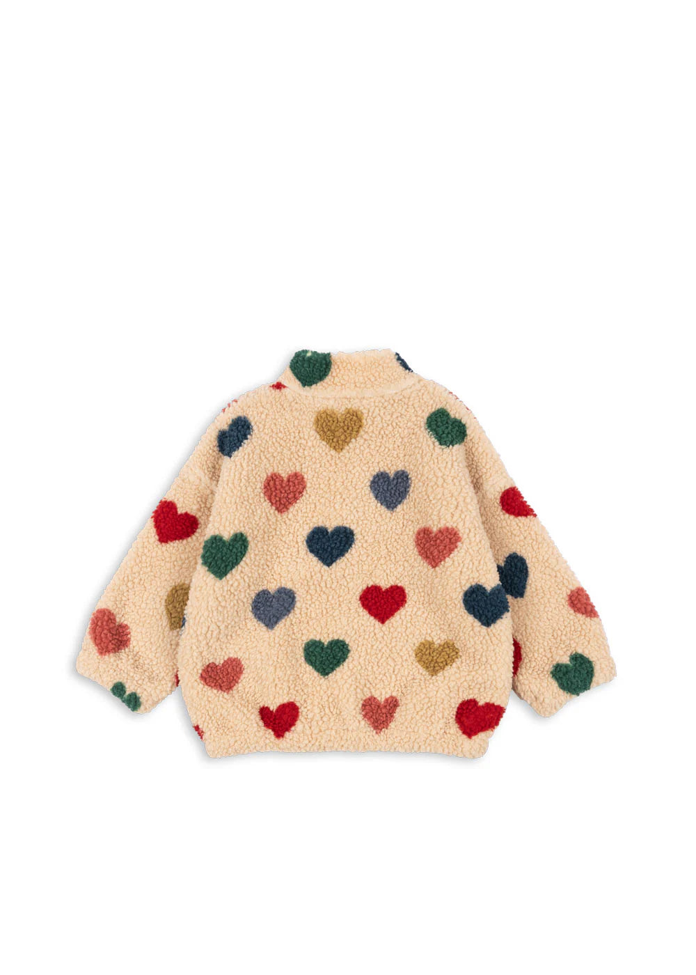 Konges Sløjd - Jody Teddyjacke beige nature mit bunten Herzen Bon Coeur NEW IN