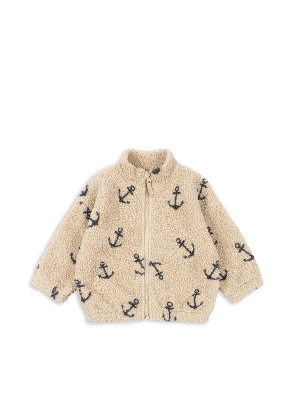 Konges Sløjd - Jody Teddyjacke beige nature mit Ankern in Blau