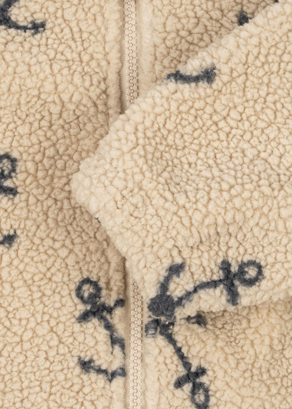 Konges Sløjd - Jody Teddyjacke beige nature mit Ankern in Blau