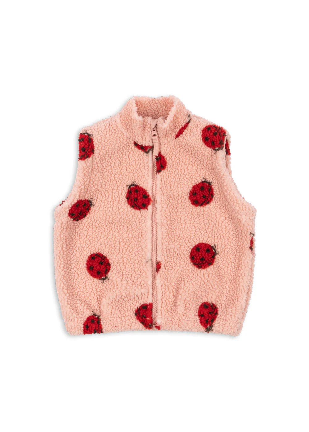 Konges Sløjd - Jody Teddyweste in rosa mit Marinenkäfer rot
